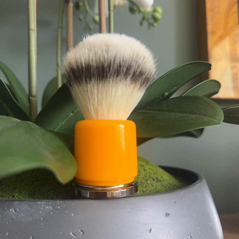 Premium Acqu Di Parma Shaving Brush with Orange Handle